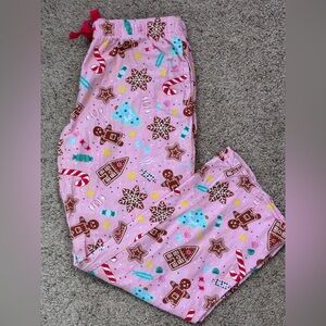 Old Navy cozy flannel Pink Gingerbread PJ Bottoms w/pockets